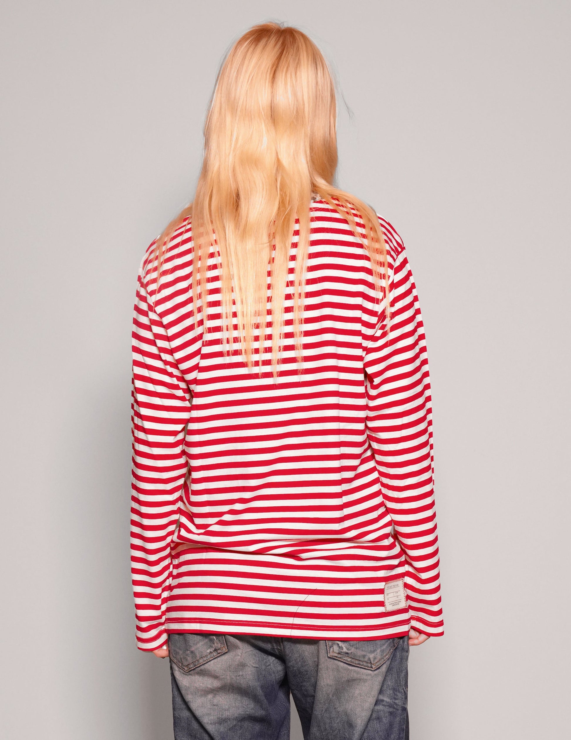 Vintage Naval Long Sleeve T-Shirt in Red Stripe