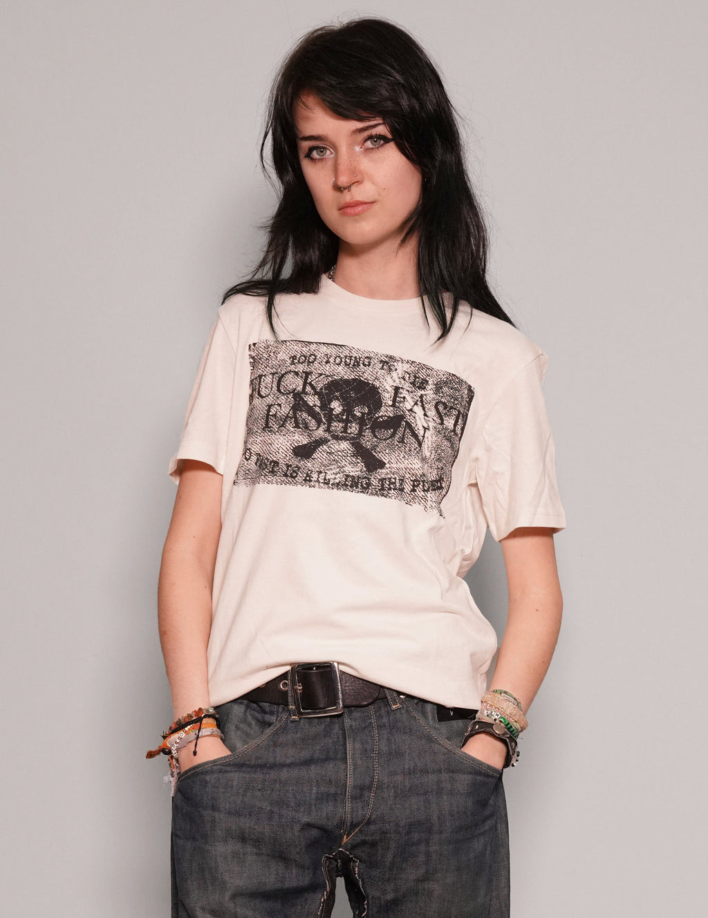 F*ck Fast Fashion T-Shirt in Ecru