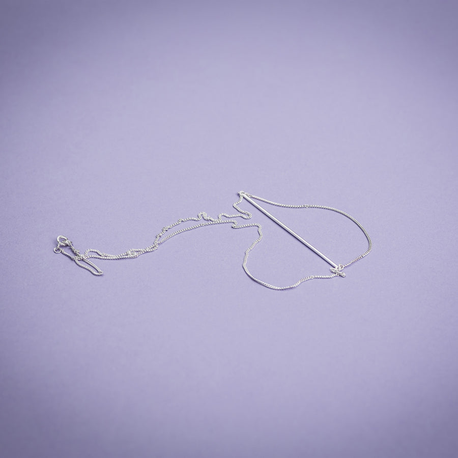 Minimalist Silver SWING Necklace – Handcrafted & Elegant by Maarja Palu at www.brixbailey.com