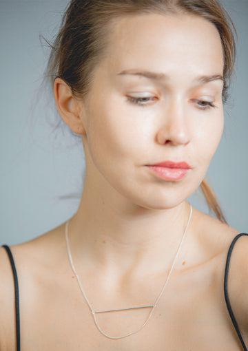 Minimalist Silver SWING Necklace – Handcrafted in Estonia by Maarja Palu at www.brixbailey.com