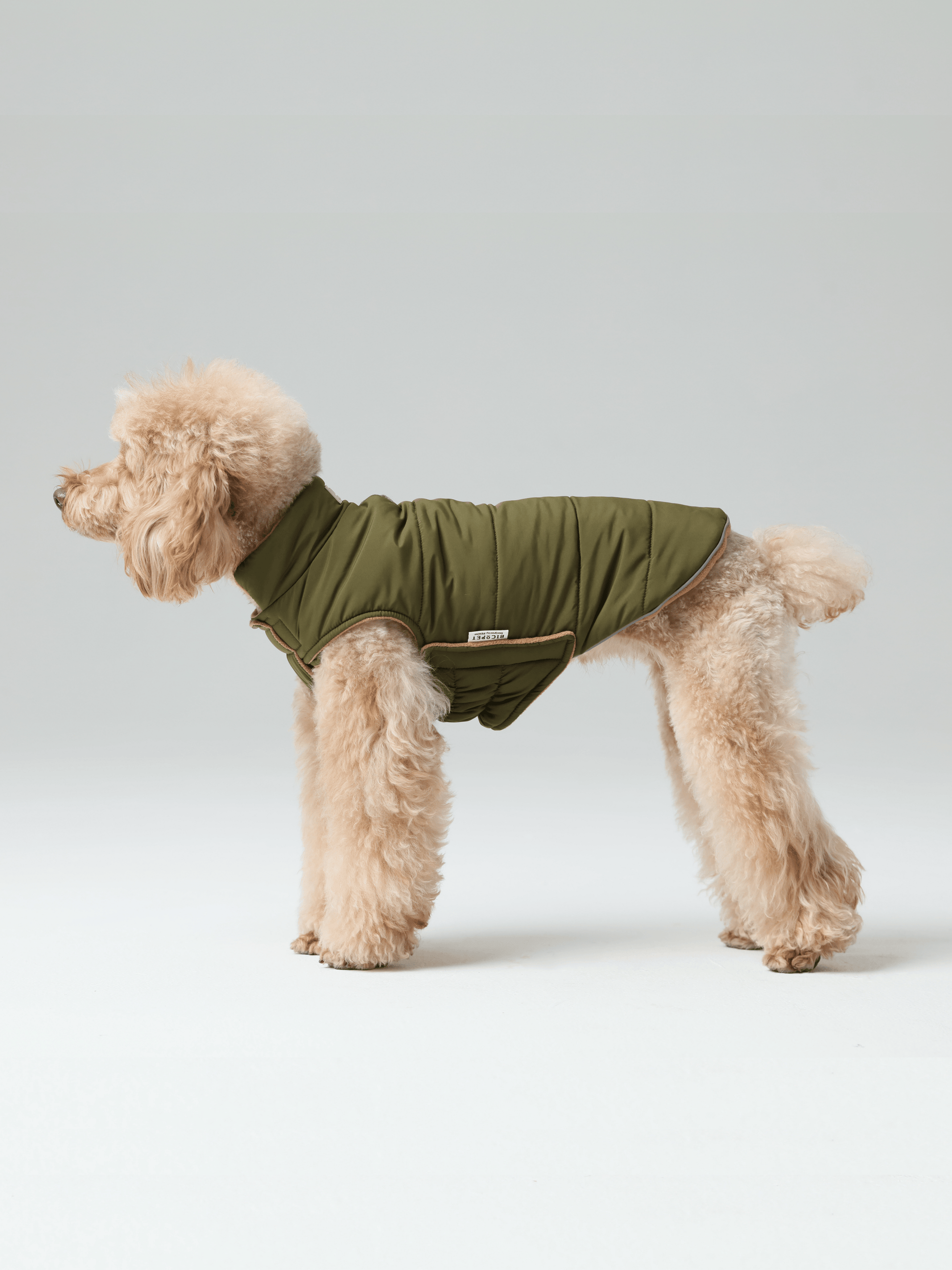Reversible Dog Vest Jacket in Green and Brown