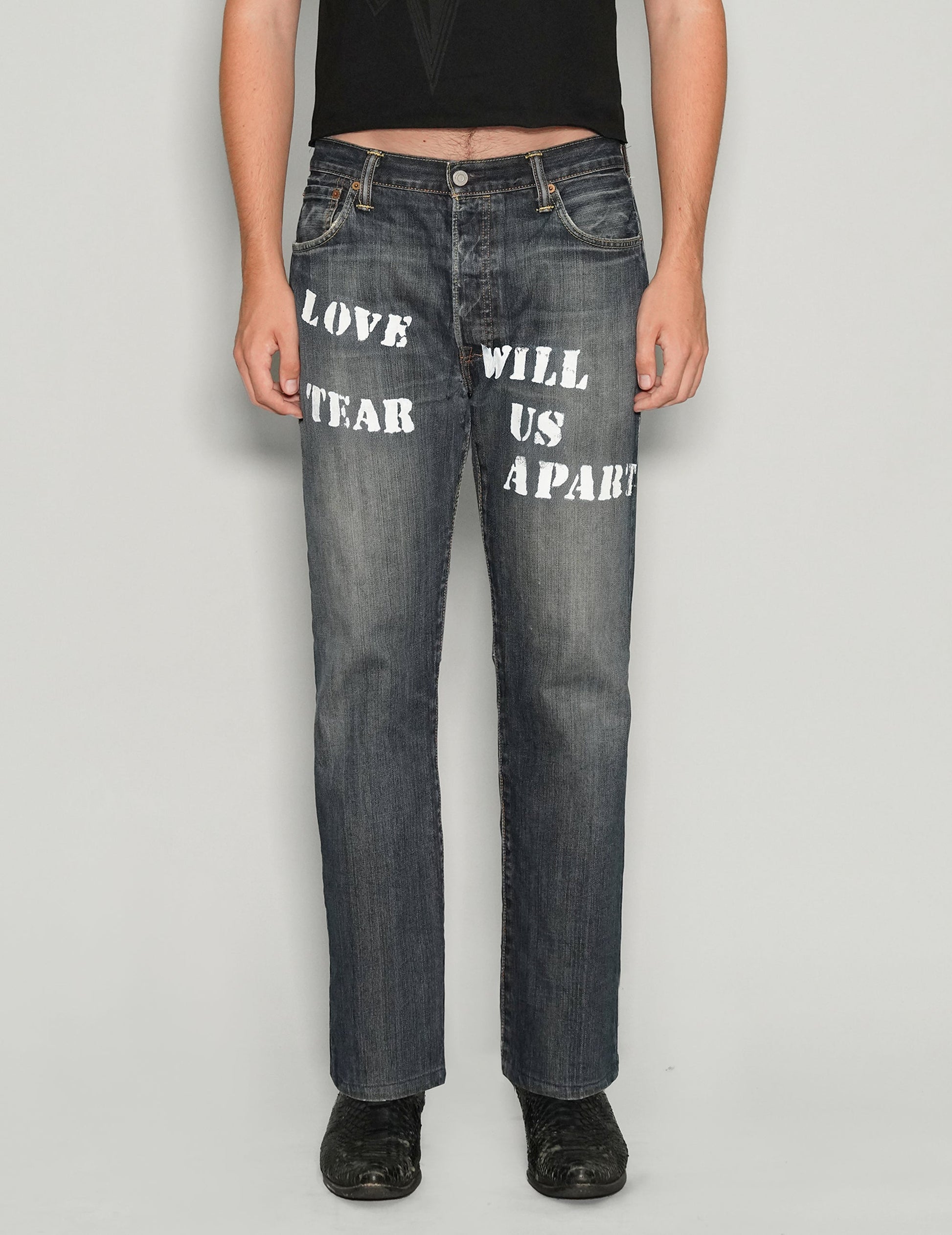 'Love Will Tear Us Apart' Jeans in Indigo