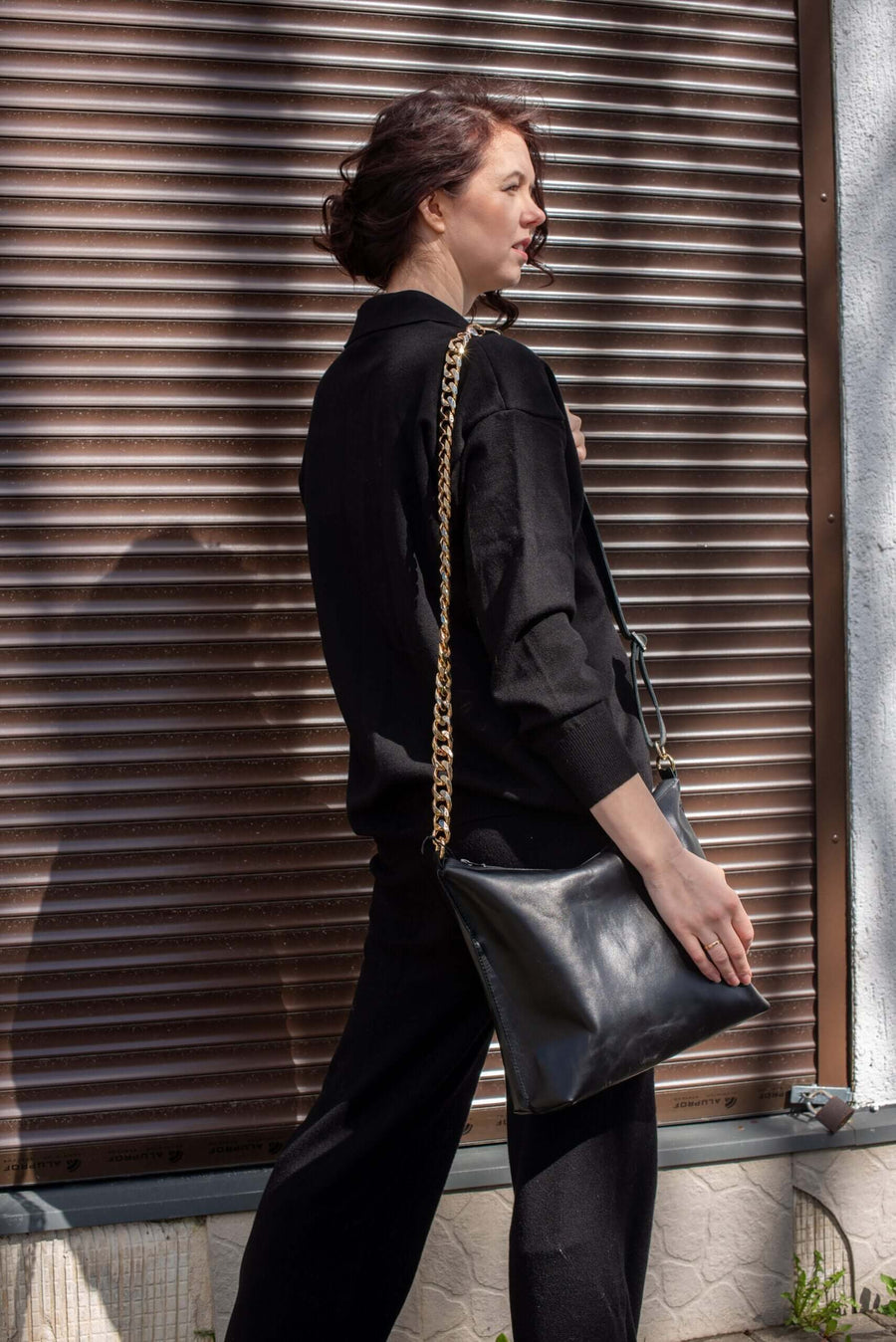 Classic Black Metallic Handbag – Elegant & Versatile Leather by Zelma Kraft at brixbailey.com