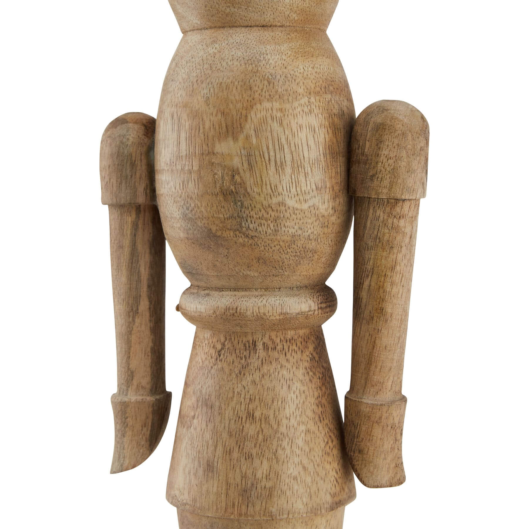 Handcrafted wooden nutcracker in warm brown, 50cm tall, with rustic holiday charm for mantels or tabletops by Sostter at brixbailey.com