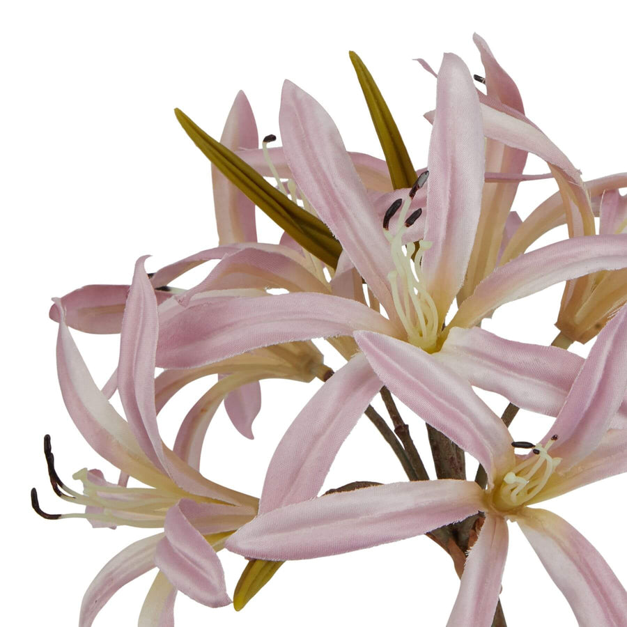 Soft pink artificial lily stem, 61cm tall, ultra-realistic plastic floral decor for vases or arrangements by Sostter at brixbailey.com