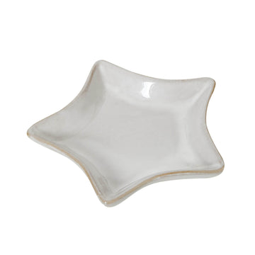 White ceramic star dish with minimalist design, smooth glaze finish, and clean geometric lines for home dÃ©cor by Sostter at brixbailey.com