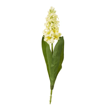 Lifelike yellow faux hyacinth stem, 44cm, perfect for vases and centerpieces, ultra-realistic plastic blooms by Sostter at brixbailey.com