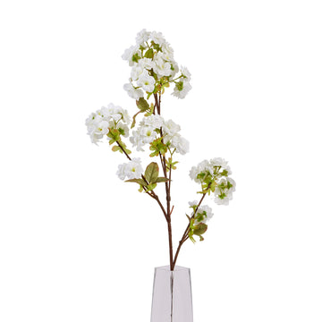 130cm white artificial cherry blossom stem with lifelike petals for elegant home decor by Sostter at brixbailey.com