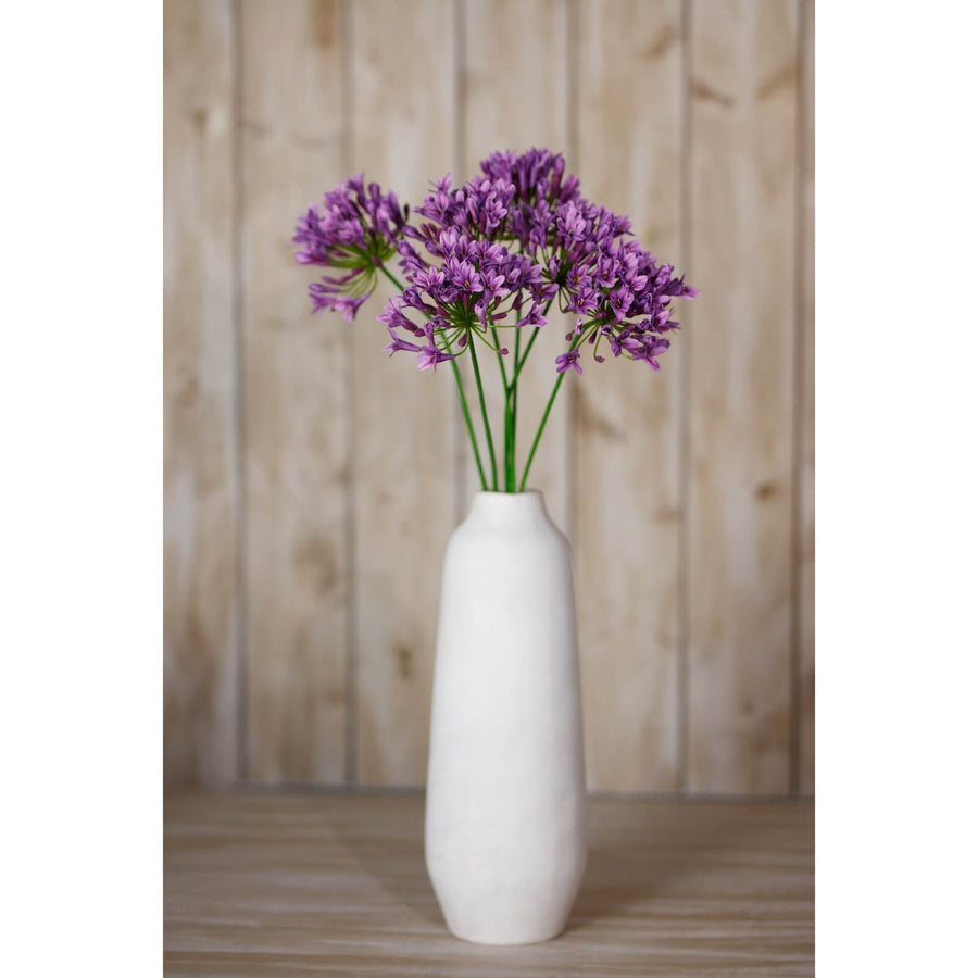 Lifelike lilac agapanthus spray with green stem, faux floral arrangement for home decor by Sostter at brixbailey.com