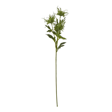 Lifelike sea holly spray with vibrant green plastic stems and spiny blooms, 67cm coastal decor accent by Sostter at brixbailey.com