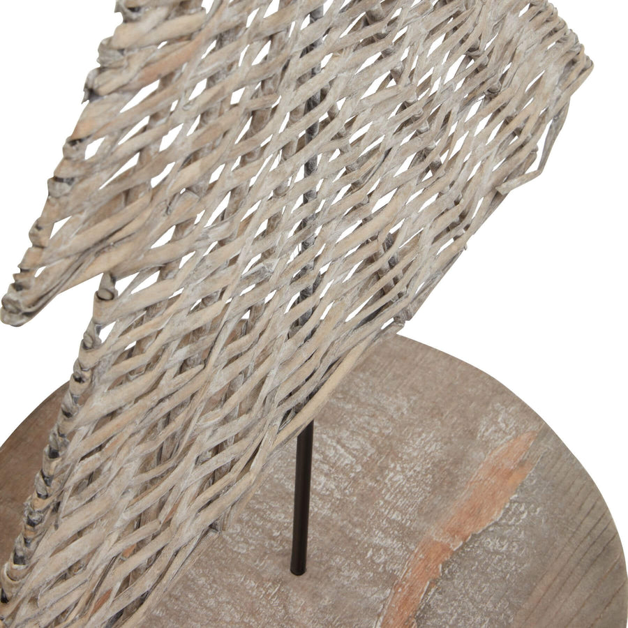 Handwoven wicker tree ornament in warm brown, 30cm tall with intricate woven silhouette for holiday decor. by Sostter at brixbailey.com