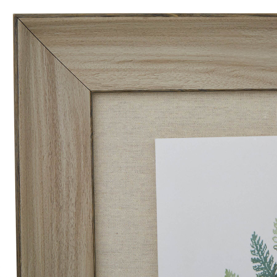 Watercolor fern art in muted greens with natural wood frame, handcrafted botanical illustration for home decor by Sostter at brixbailey.com