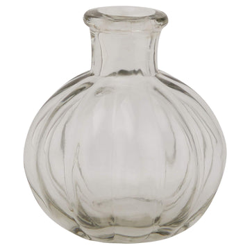 Minimalist clear glass bud vase for fresh or dried flowers, contemporary Mediterranean design, 7cm height. by Sostter at brixbailey.com