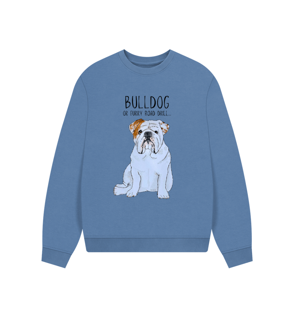 Bulldog Bliss: Furry Road Drill Oversized Sweatshirt for Fierce & Cozy Style!