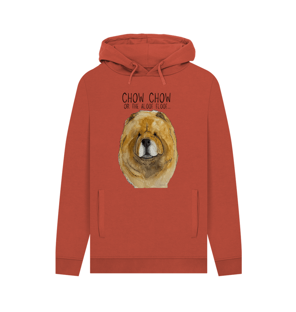 Stay Snuggly with the Aloof Floof – Red Chow Chow Men's Hoodie!