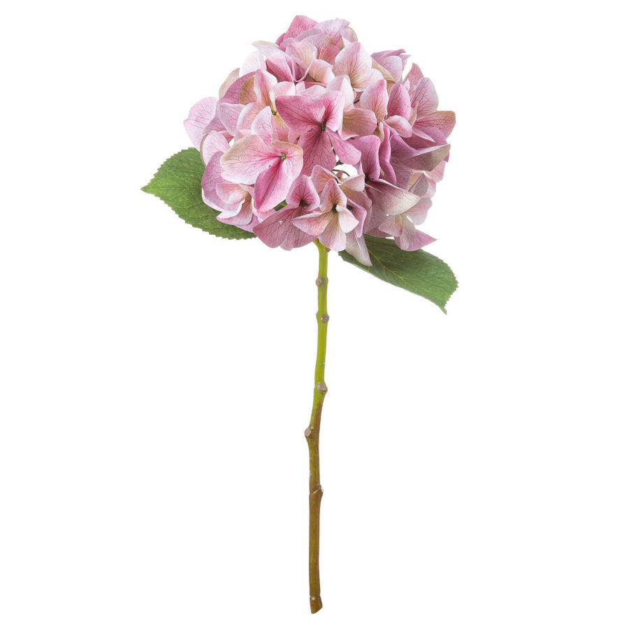 Vintage pink artificial hydrangea with lifelike petals, shabby chic style, perfect for floral arrangements. by Sostter at brixbailey.com