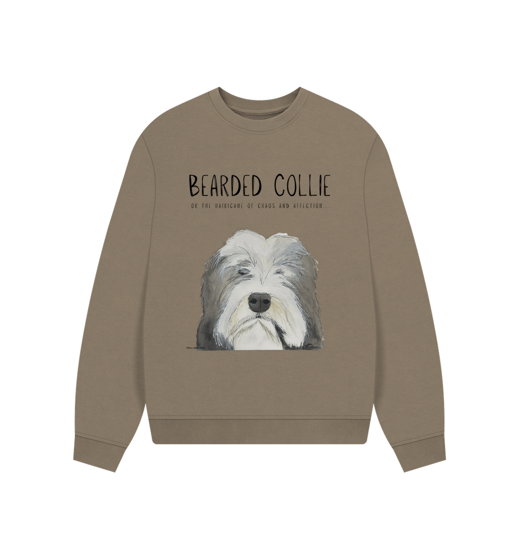 Hairicane of Cozy Chaos – Bearded Collie Oversized Sweatshirt