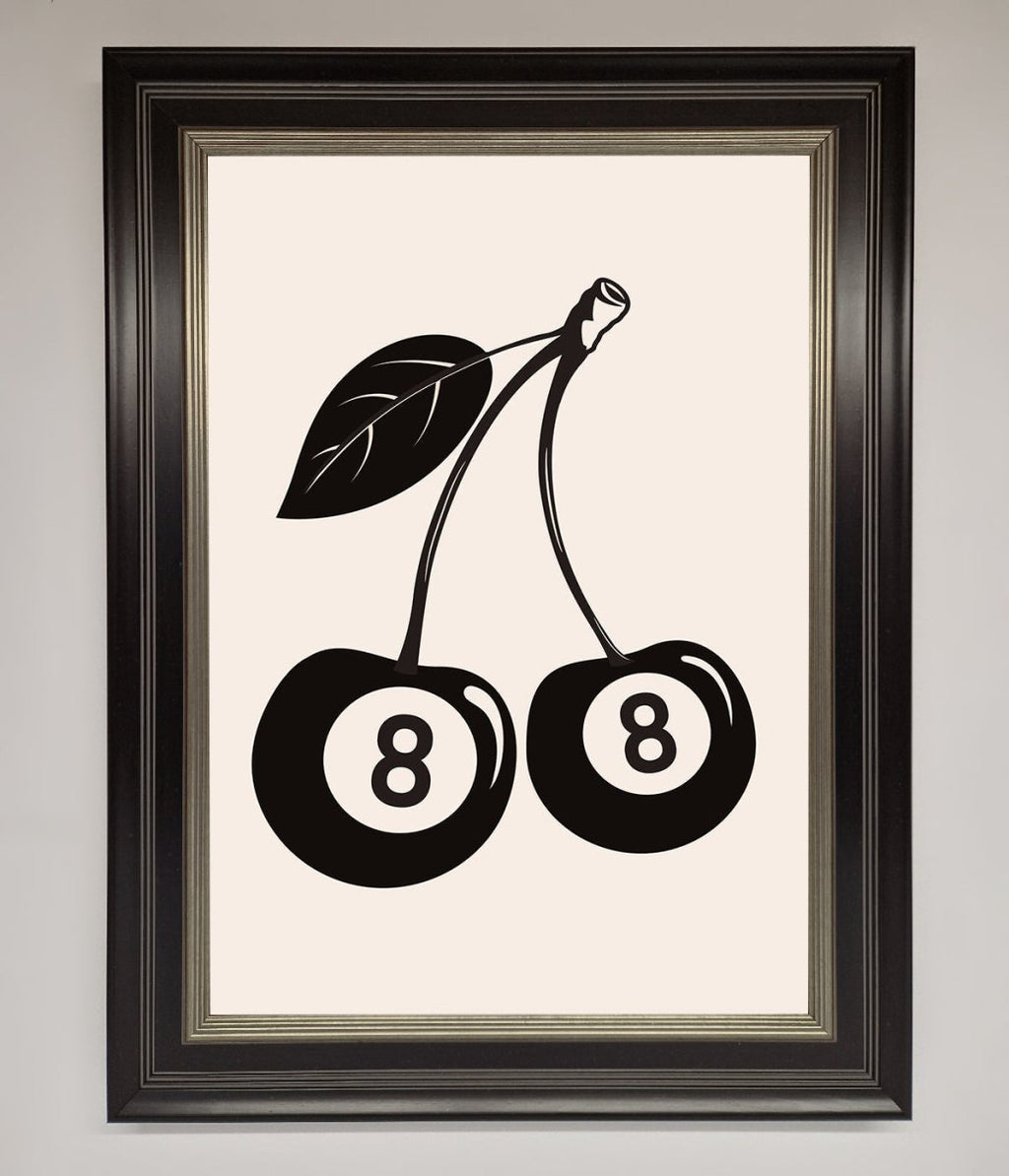 8 Ball Cherries Framed Wall Art