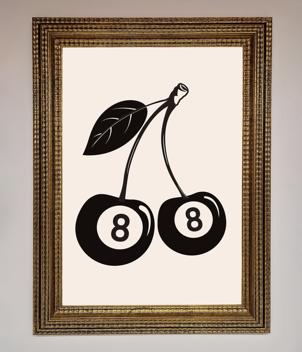 8 Ball Cherries Framed Wall Art
