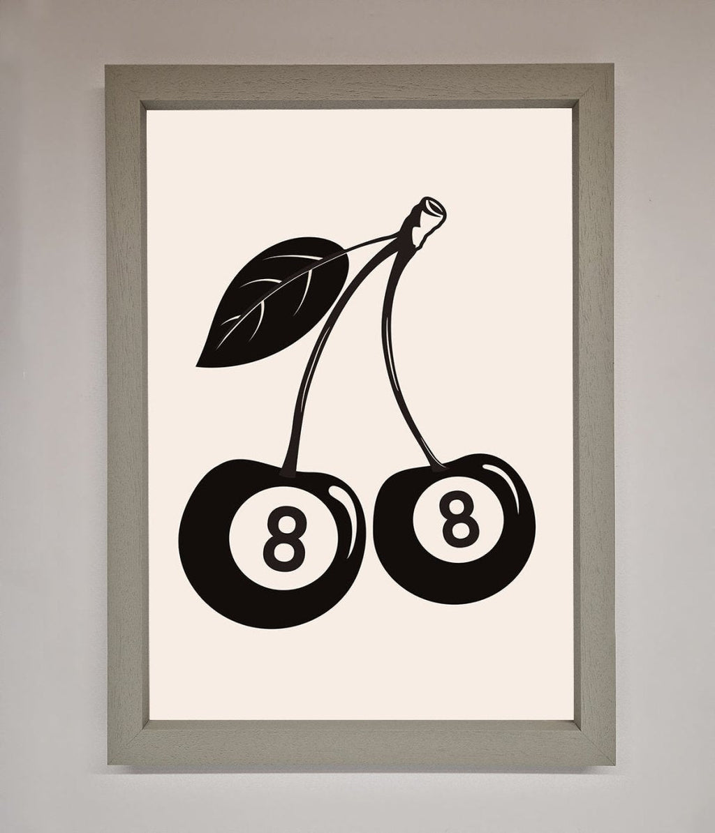 8 Ball Cherries Framed Wall Art
