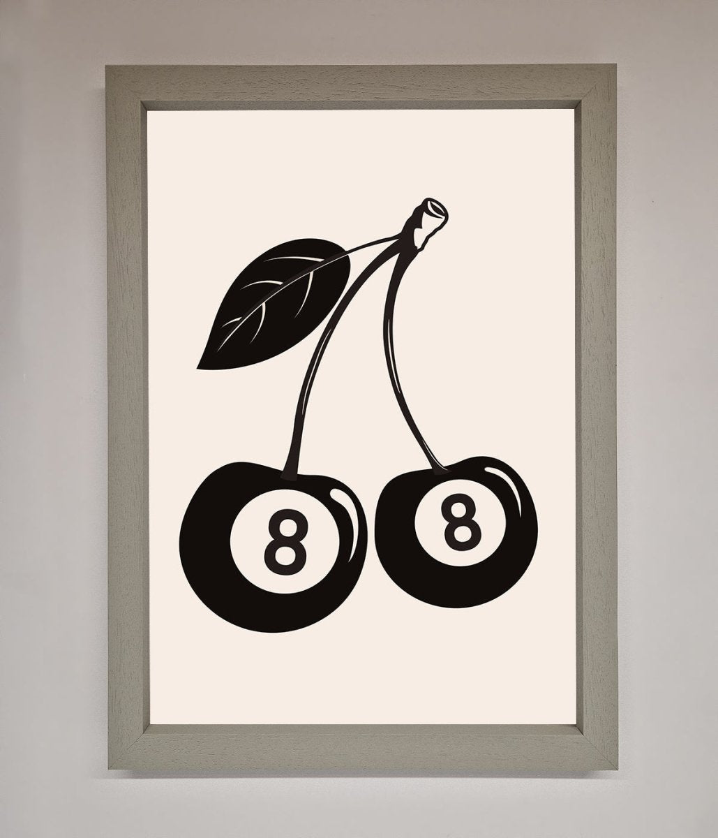 8 Ball Cherries Framed Wall Art
