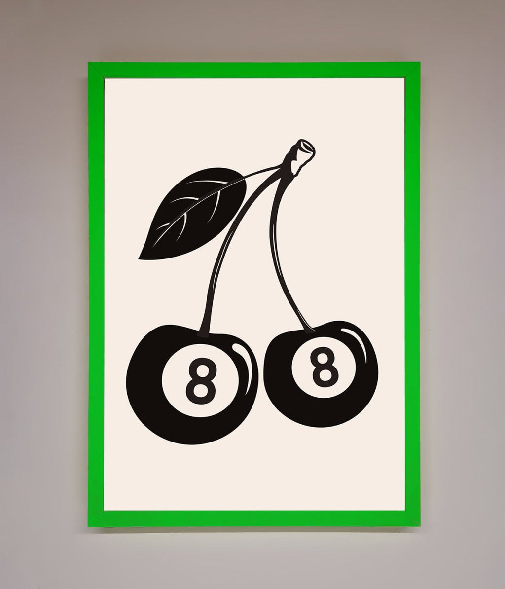 8 Ball Cherries Framed Wall Art