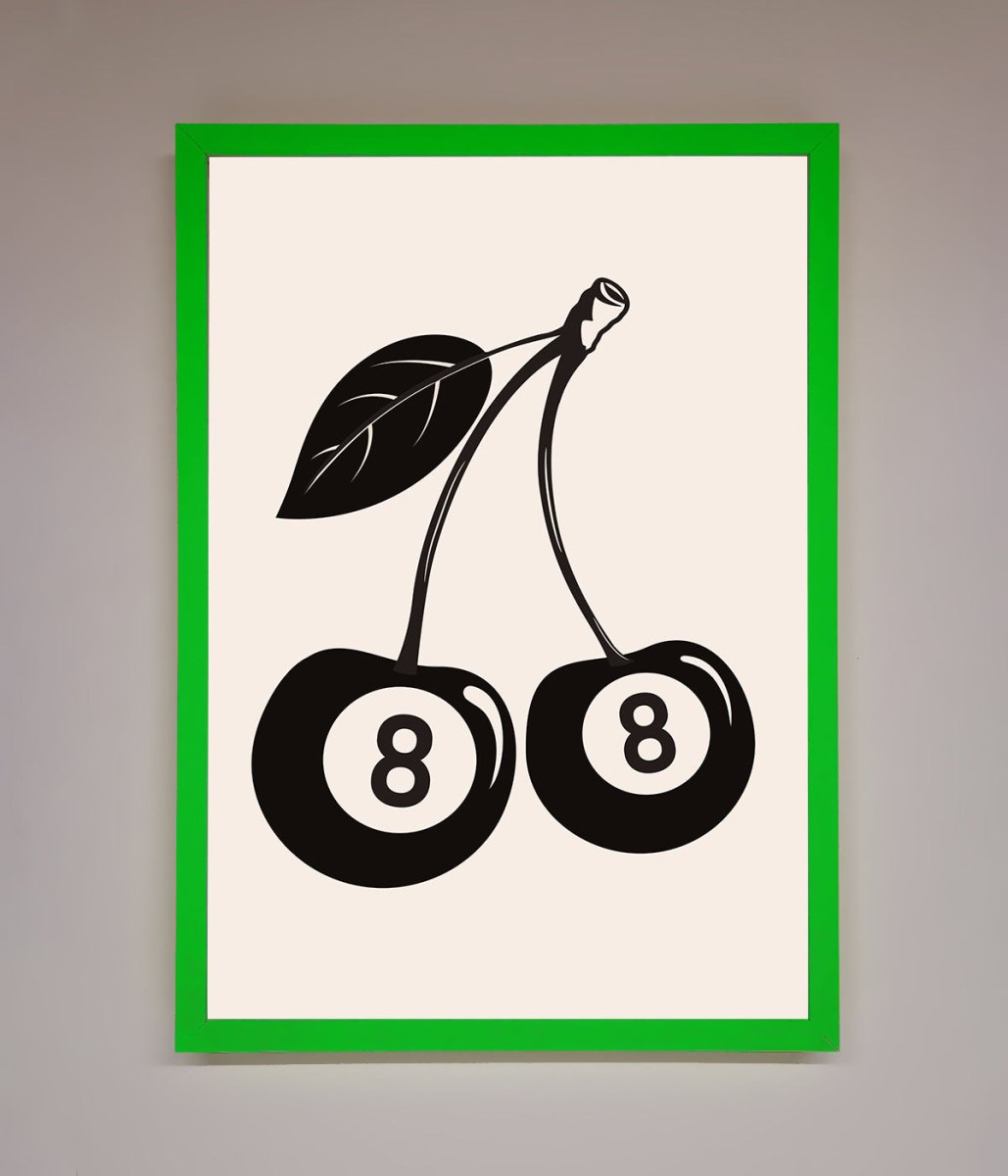 8 Ball Cherries Framed Wall Art