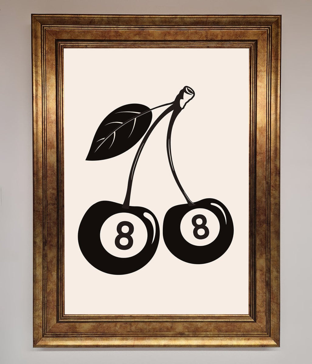 8 Ball Cherries Framed Wall Art