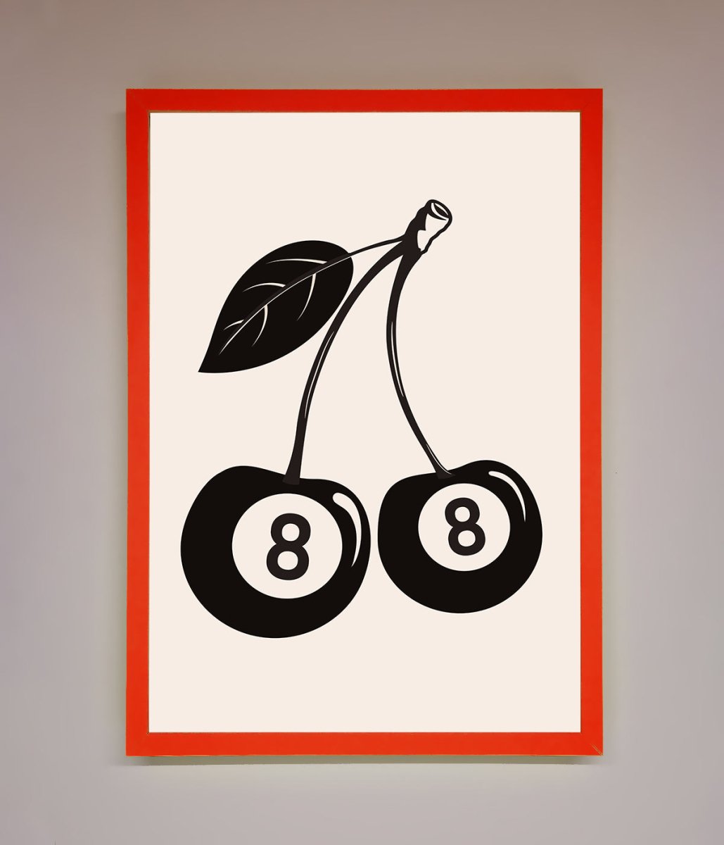 8 Ball Cherries Framed Wall Art