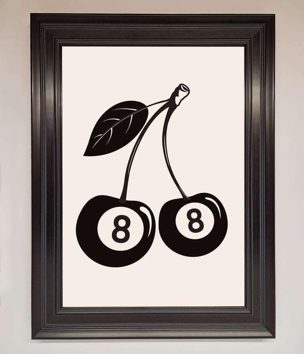 8 Ball Cherries Framed Wall Art