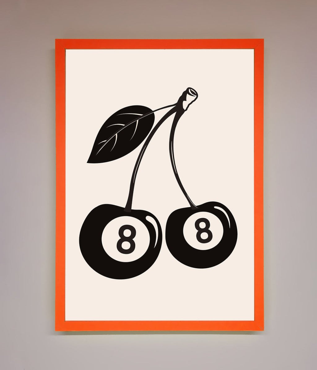 8 Ball Cherries Framed Wall Art