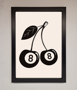8 Ball Cherries Framed Wall Art
