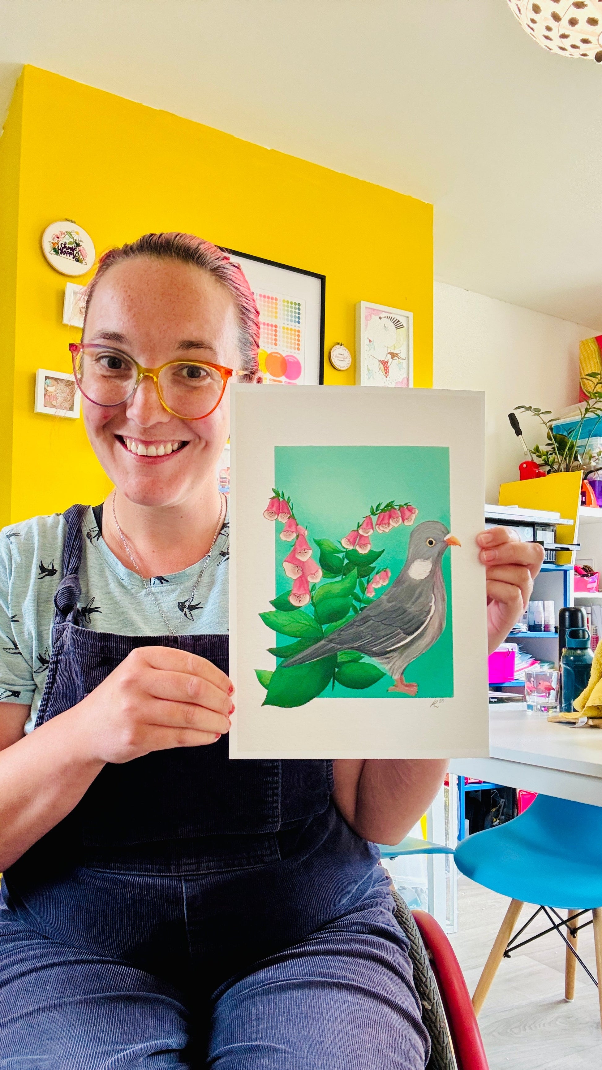 Wood Pigeon Art Print- British Wildlife Illustration