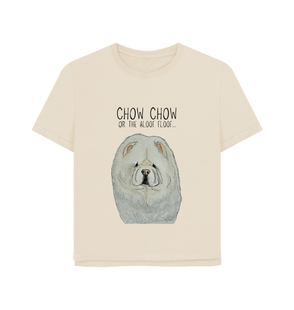 Embrace the Aloof Floof: Cream Chow Chow Women’s Relaxed Fit T-Shirt