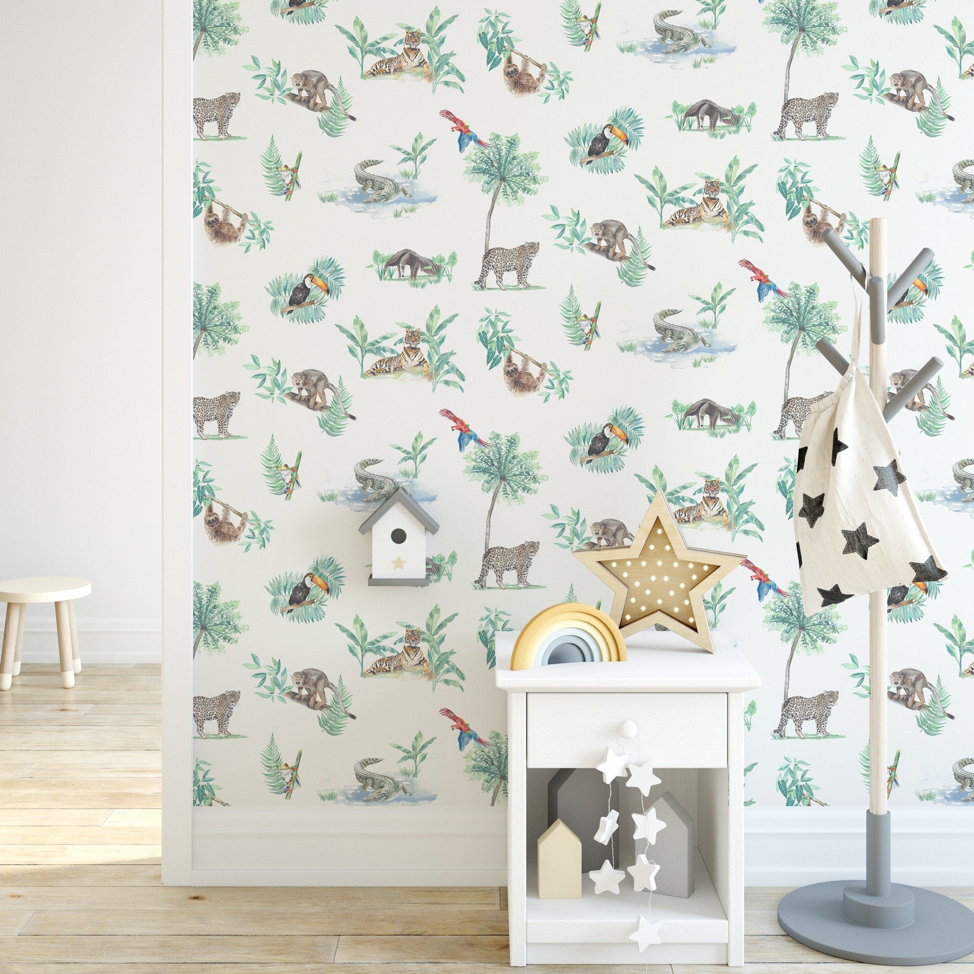 Rainforest Creatures Tropical Children's Wallpaper