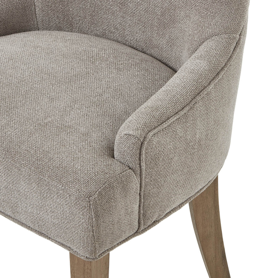 Brockham woven taupe dining chair with ergonomic curved design and solid wood frame by Sostter at brixbailey.com