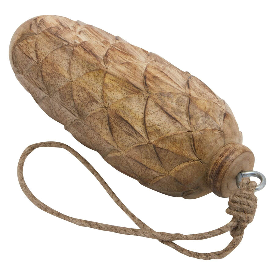 Handcrafted wooden pine cone ornament with natural wood texture, rustic holiday decor for trees or wreaths by Sostter at brixbailey.com