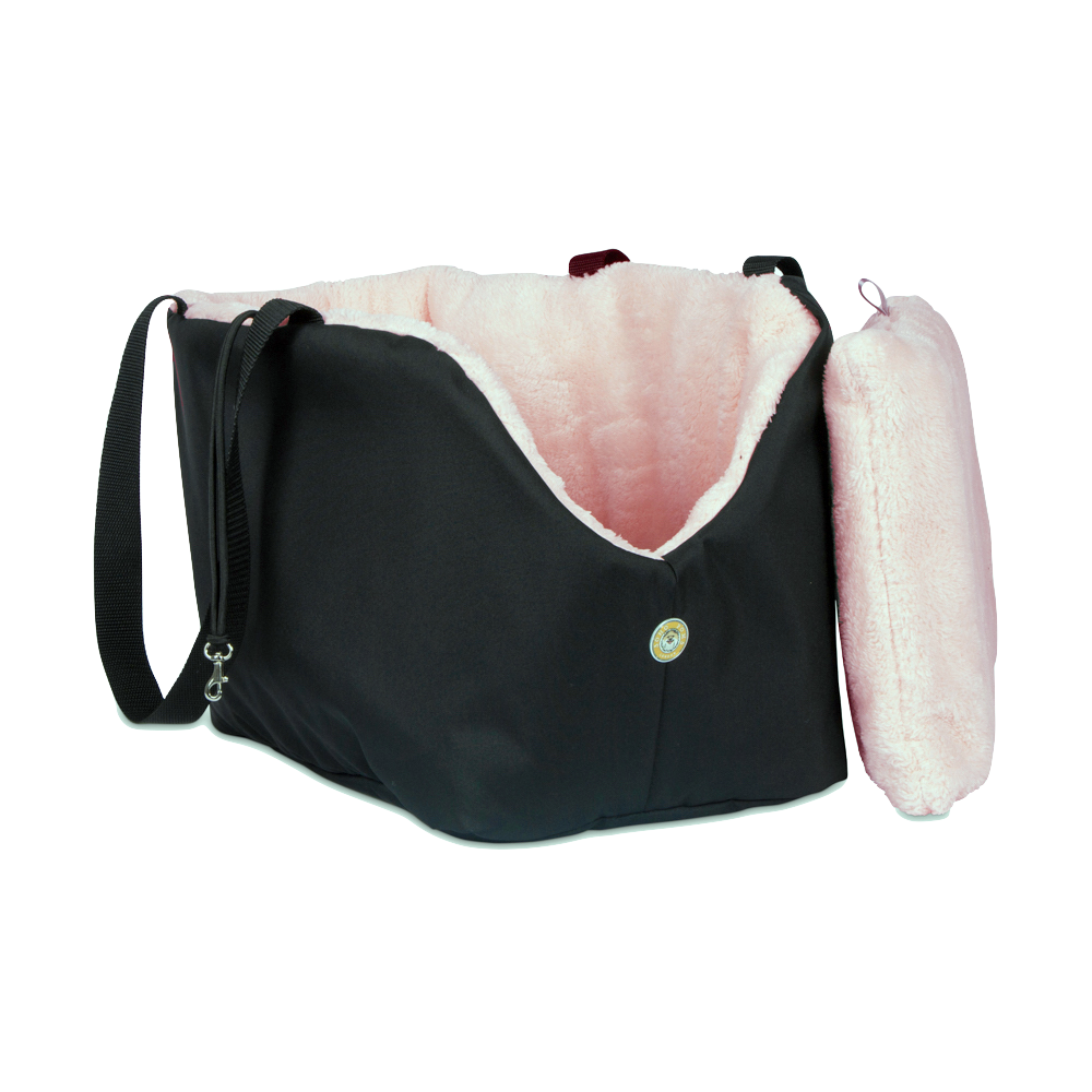 Soho Poms Black & Pink Luxury Rainy Bear Dog Carrier