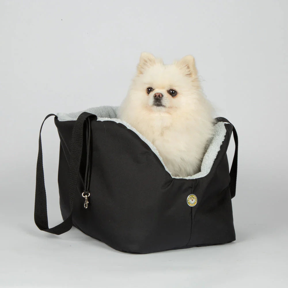 Soho Poms Black & Light Blue Luxury Rainy Bear Dog Carrier