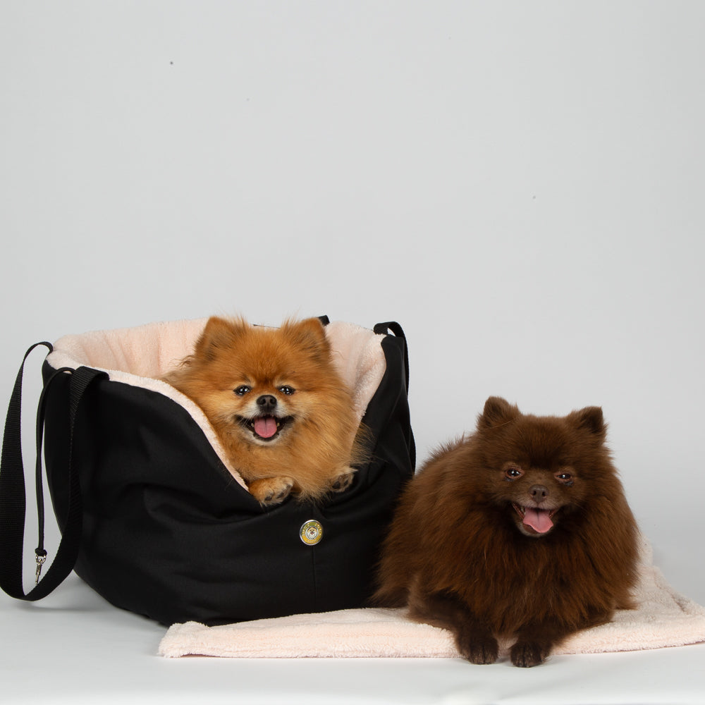 Soho Poms Black & Pink Luxury Rainy Bear Dog Carrier