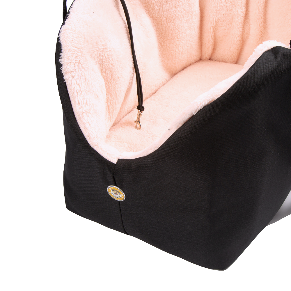 Soho Poms Black & Pink Luxury Rainy Bear Dog Carrier with Zipper