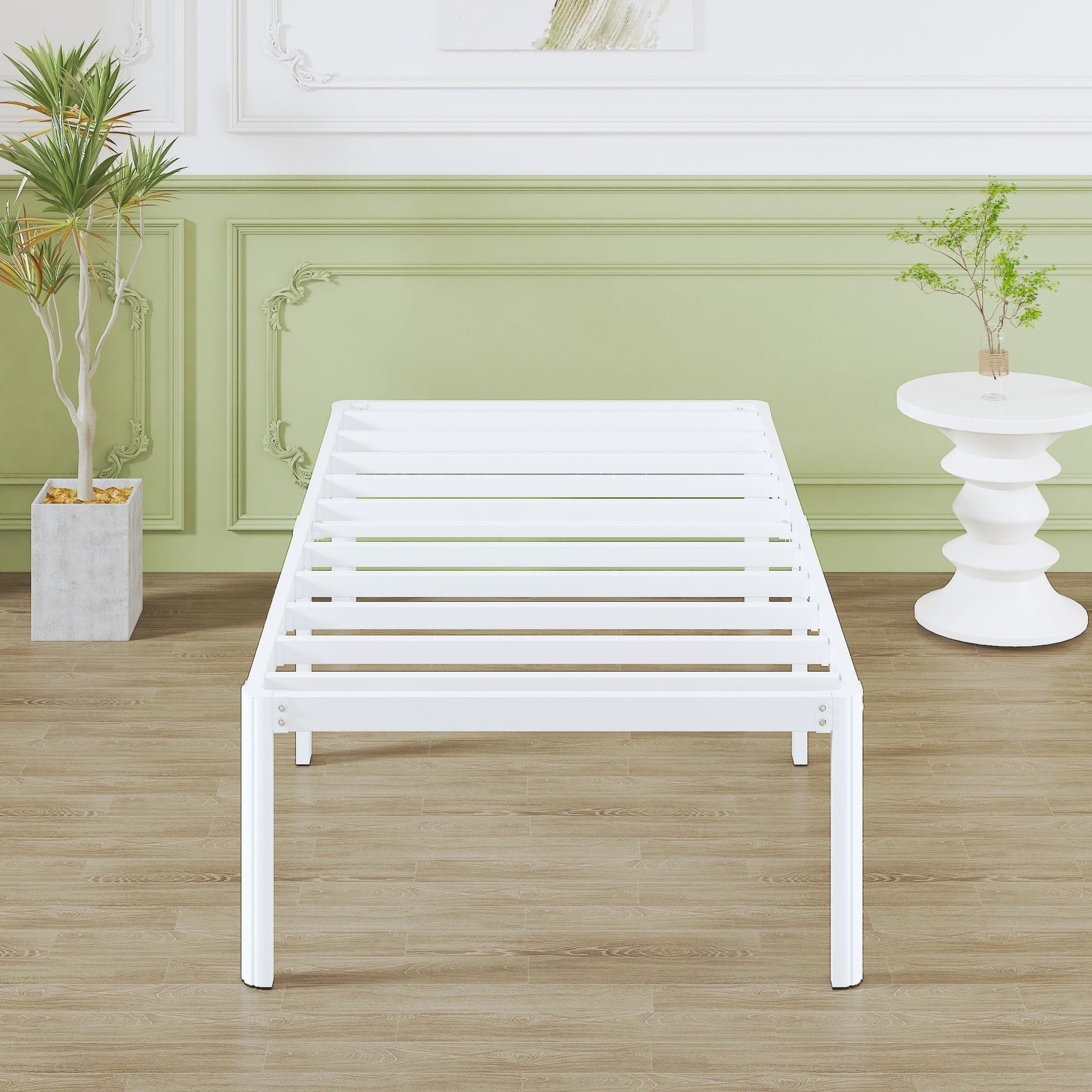 3ft Single Bed Frame with Steel Slats and Rounded Legs