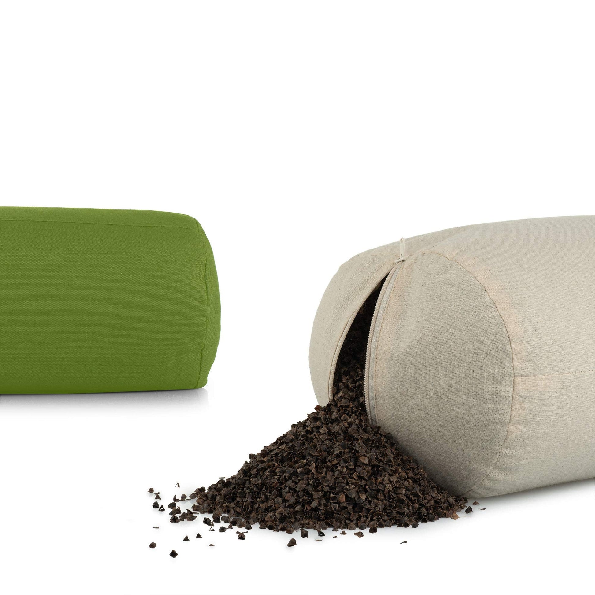 Yoga Bolster in Organic Cotton with Buckwheat Hulls and Washable Cover Mango