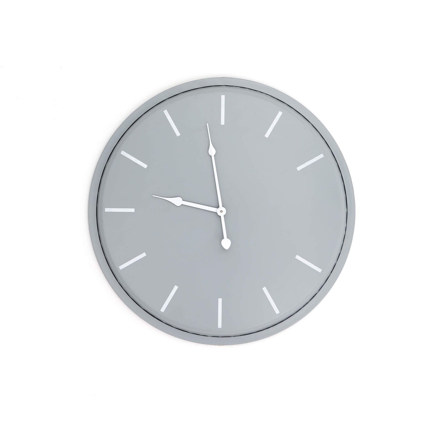 Karlsson Wall Clock - 49cm minimalist grey metal clock with quartz movement, Scandinavian design for modern decor by Sostter at brixbailey.com