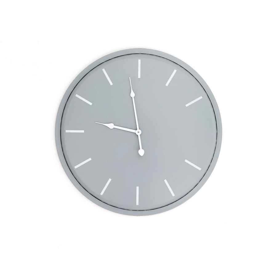 Karlsson Wall Clock - 49cm minimalist grey metal clock with quartz movement, Scandinavian design for modern decor by Sostter at brixbailey.com