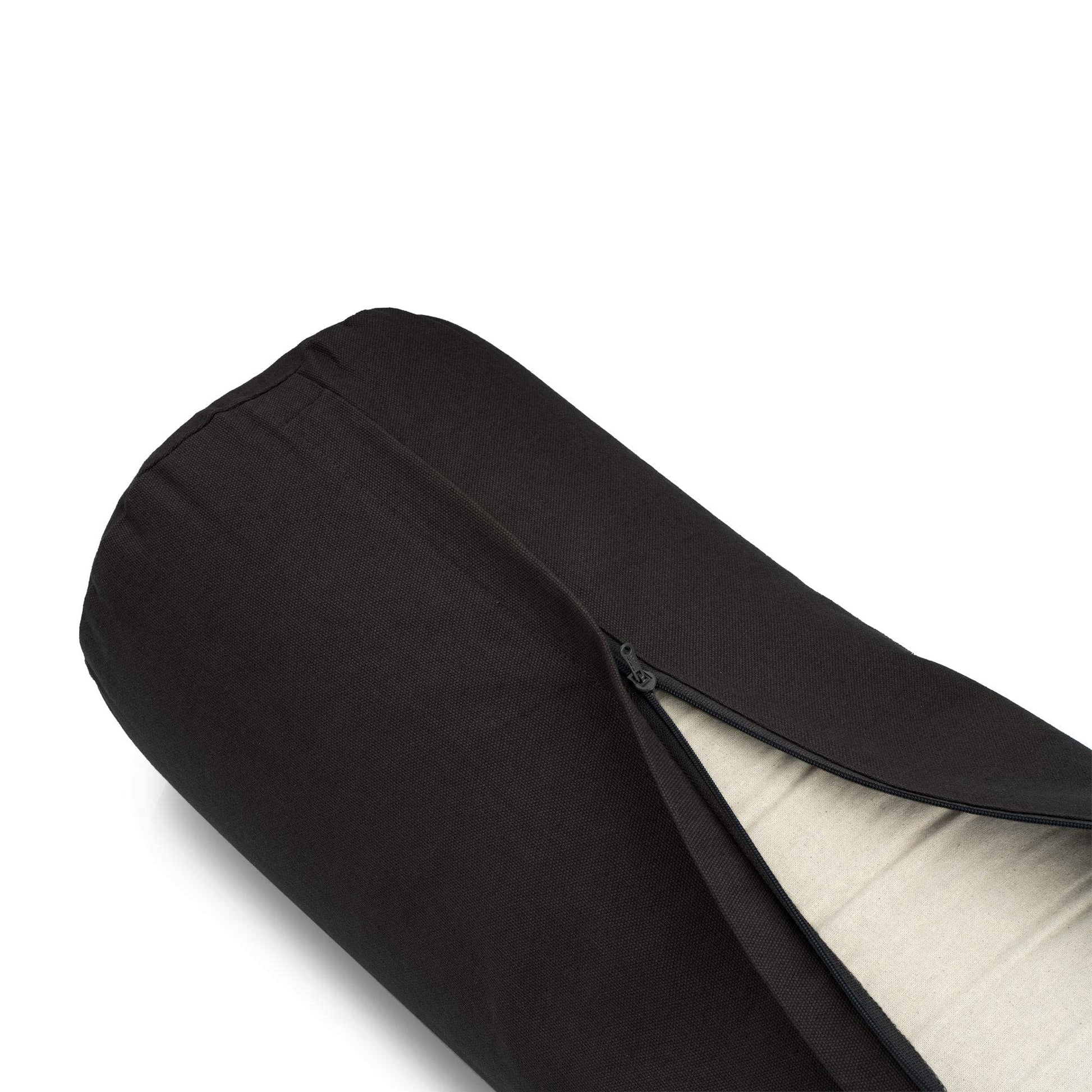 Yoga Bolster in Organic Cotton with Buckwheat Hulls Zen Black