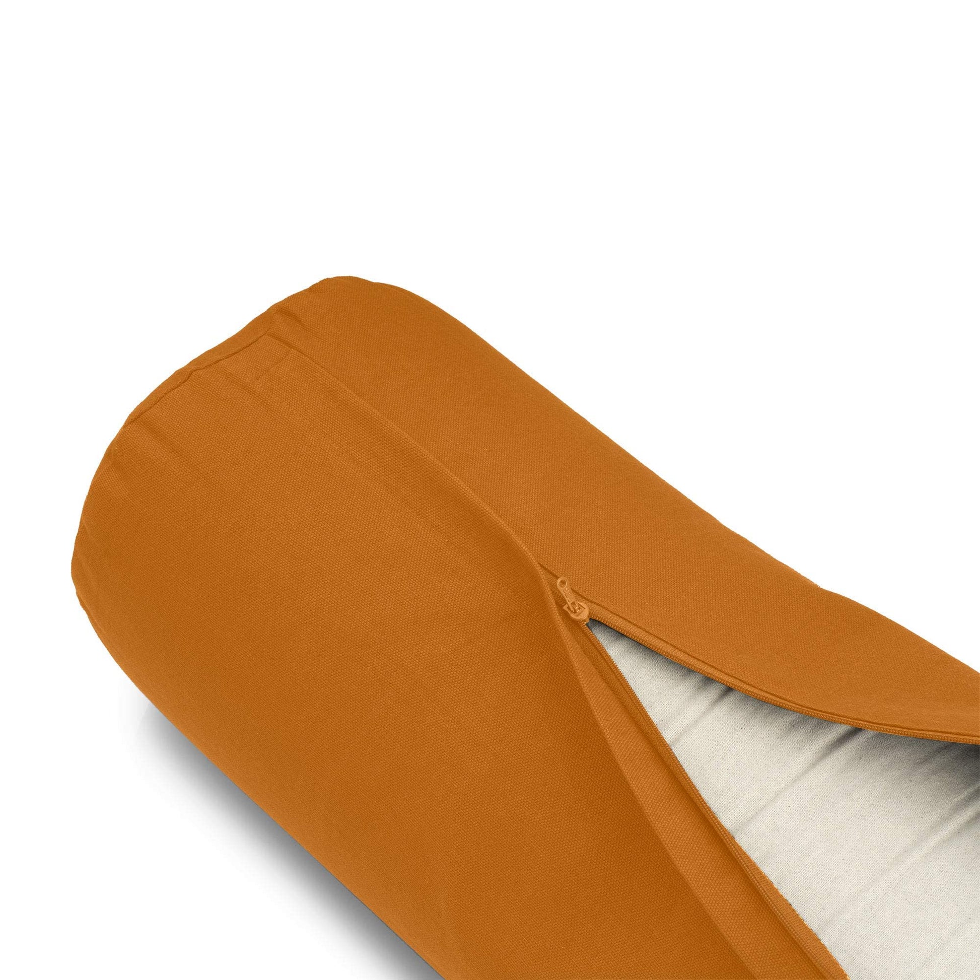 Yoga Bolster in Organic Cotton with Buckwheat Hulls and Washable Cover Mango