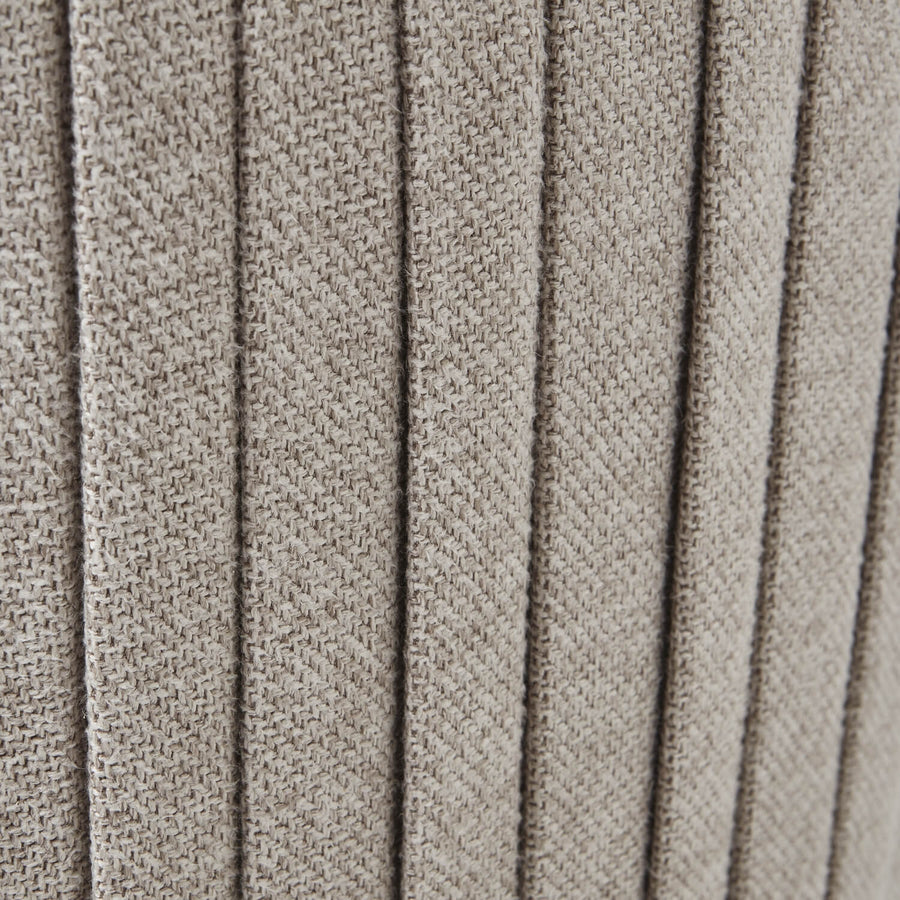 Lily Swivel Ottoman in oatmeal twill fabric, wooden base, 82cm square, neutral-toned home accent with 360-degree rotation. by Sostter at brixbailey.com