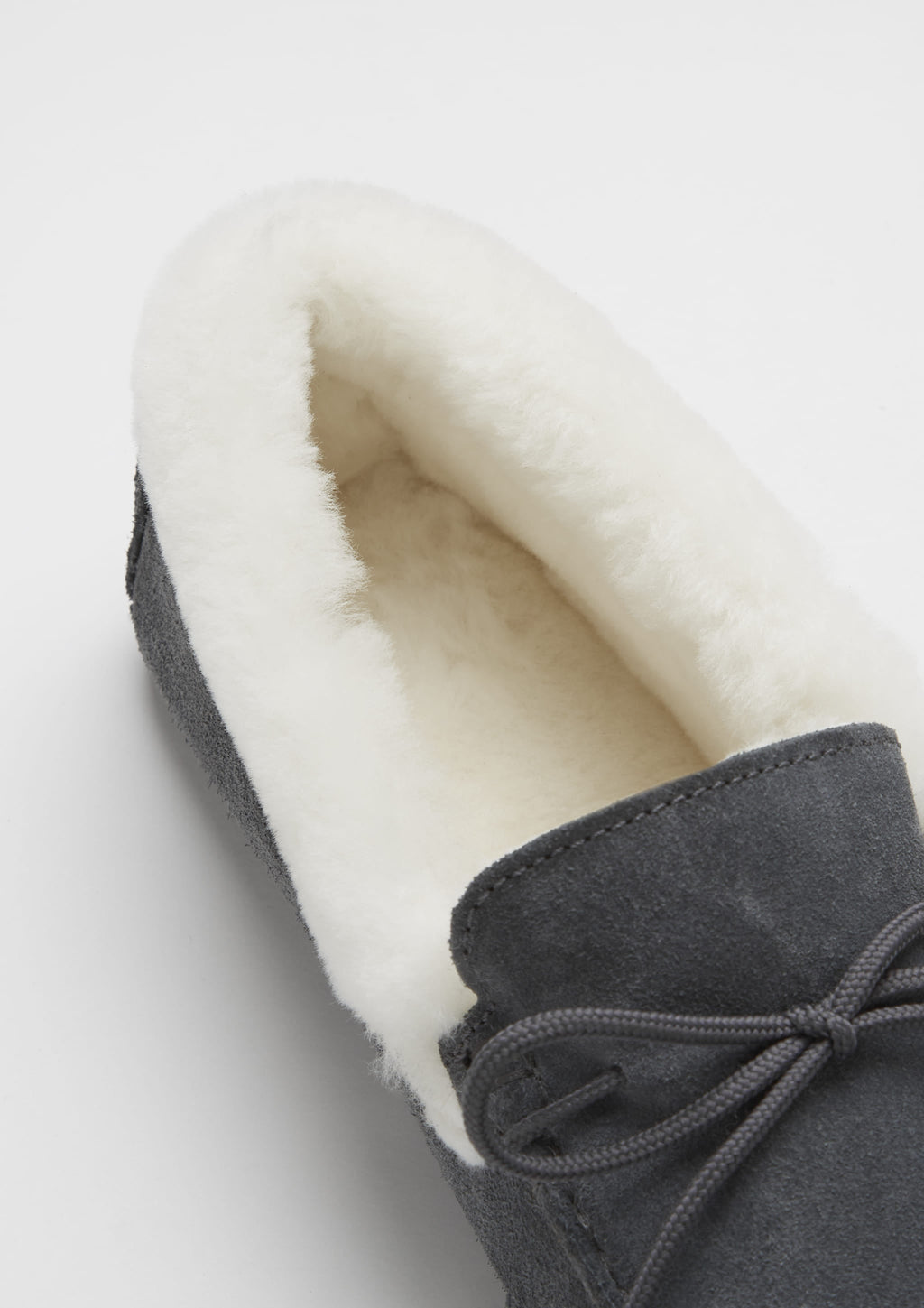 Slate Grey Sheepskin Suede Slippers