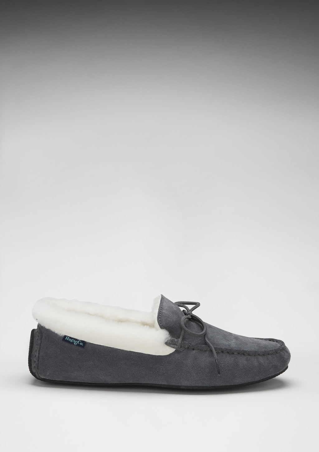 Slate Grey Sheepskin Suede Slippers